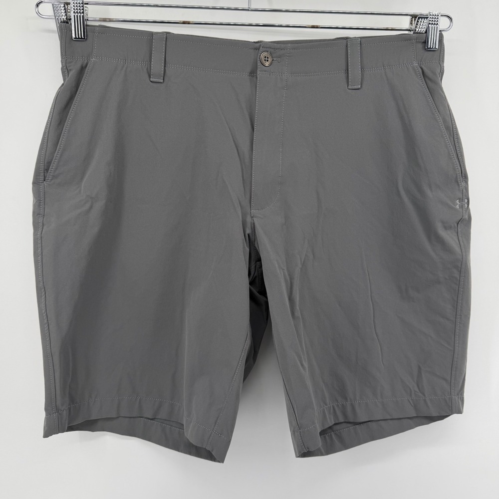 Under Armour Golf Shorts Mens 42 Gray Performance Flat Front Athletic Tech 10in